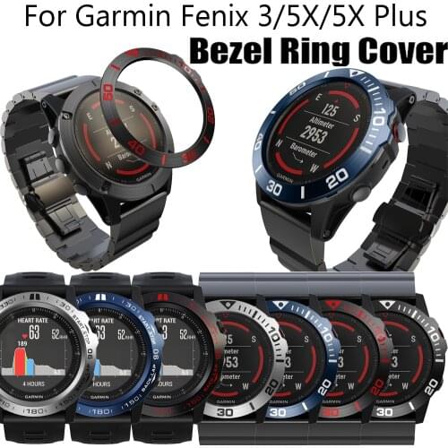Bezel Ring Styling Frame Case for Garmin Fenix 5x 5x Plus 3 3HR Smartwatch Stainless Steel Cover Anti-scratch Protection Ring