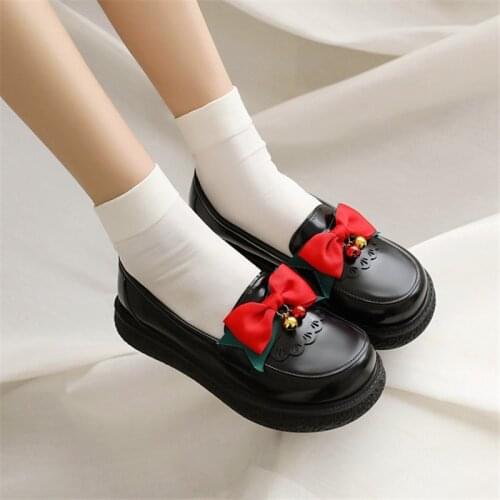 PXELENA Plus Size 34-43 Women Flat Platform Shoes Slip On Daily Comfort Casual Loafers Lady Bow Tie 2021 Fall Spring JK Student