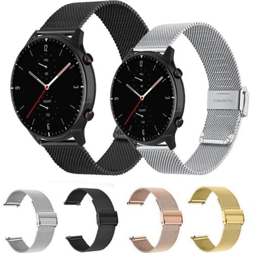 Smart Watch Band For Amazfit GTR 2 Metal Wrist Strap For Xiaomi Huami Amazfit GTR 42 47mm GTR2 GTS2 Bip U/S Bracelet