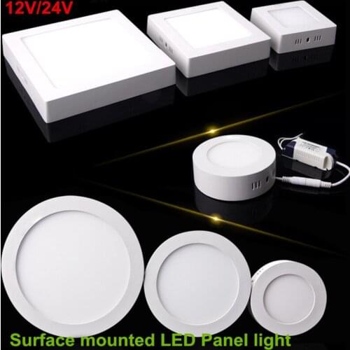 9W 15W 25W LED Downlights Surface mounted Round/Square panel light Downlight indoor Lighting AC/DC 12V/24V 10pcs/lot,DHL Free