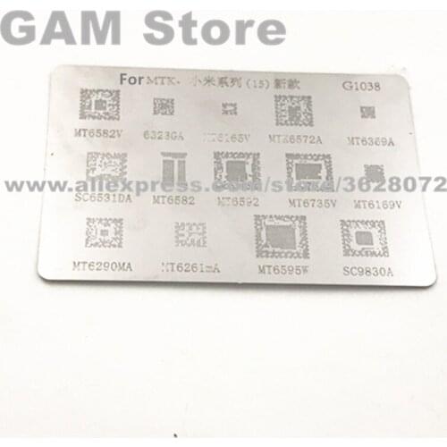 For Xiaomi BGA Stencil MT6323GA MT6582 6735V 6582V 6169V 6592 6290 6595W MTK6572A Reballing Pin Direct Heating Template 5pcs/lot