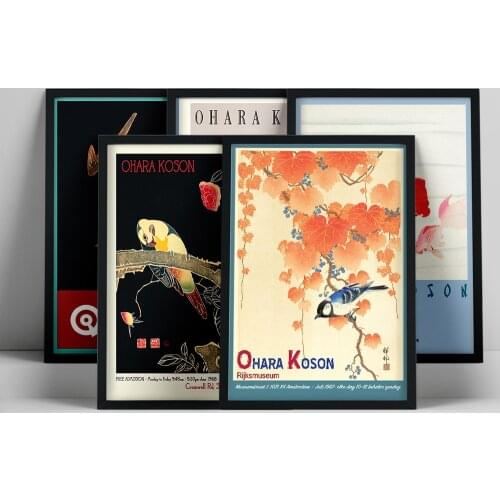 Japanese Artist Ohara Koson Vintage Poster Flower Goldfish Swallow Art Posters Classic Canvas Paintings Wall Art Home Decor Gift