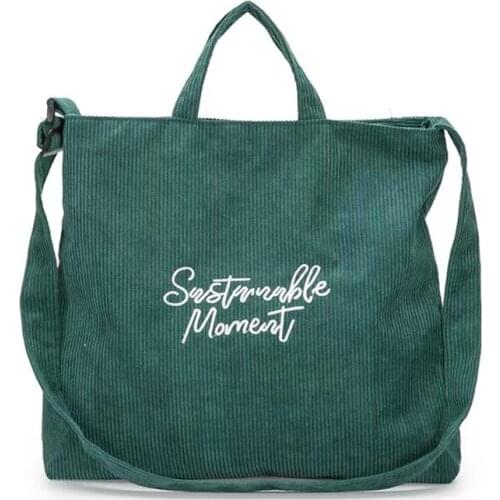 2021 Ladies New Japan Simple Art Retro All-match Shopping Bag Fashion Large Capacity Corduroy Shoulder Handbag