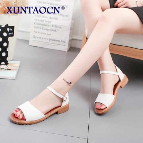 Womens Sandals 2020 New Roman Sandals Womens Flat-bottom Korean Version of All-match Womens Shoes Net Celebrity Hot Shoes