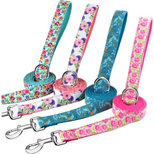 1.5m Long Pet Leash Cool Collar Dog Rope Leash Durable Nylon XS S M L 4 Color