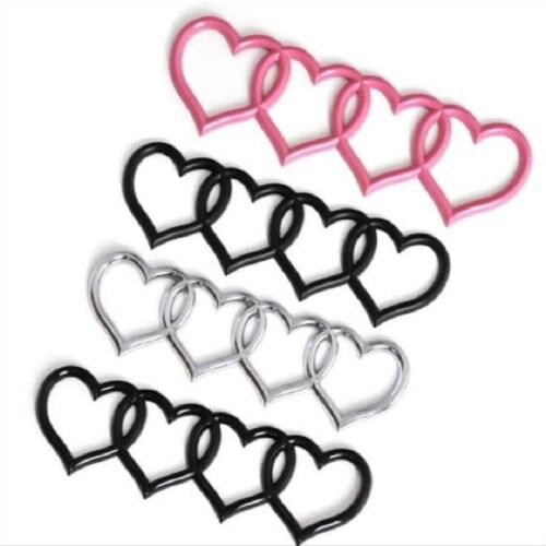 10pcs Four Love Heart Logo Rear Trunk Badge Emblem Decal Sticker Replacement for Audi car Logo decal car tail label A3 A4 A6 LQ5