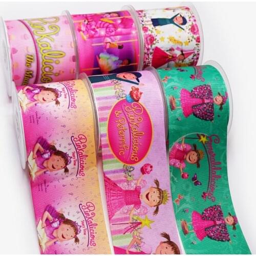 10 Yards Cartoon Ribbons Pinkalicious Printed Grosgrain Ribbon For Hair Bows DIY Crafts Handmade Accessories 49272