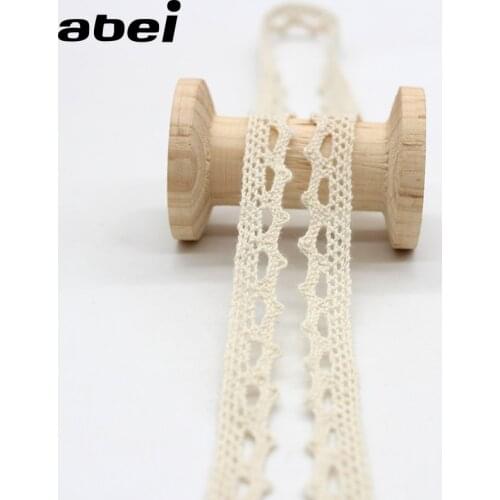10yards/lot 1cm Beige Lace Ribbon Cotton Fabric Material DIY Sewing Craft Handmade Patchwork Hometexile Curtain Embellishment