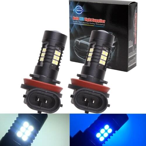 2Pcs/Lot H11 H8 Led Fog Lights Bulbs 3030SMD 1200LM 6000K White Car Driving Running Lamp Auto Leds Light Driving Lamp Rep DC12V