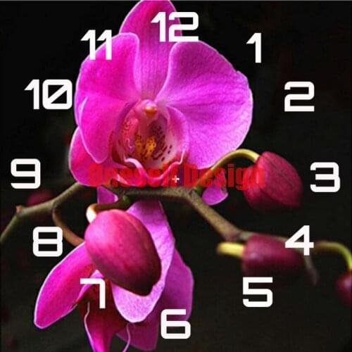 5d diamond painting clock flower picture of rhinestones clock diy frame decoration home diamond mosaic diamond art kit clock