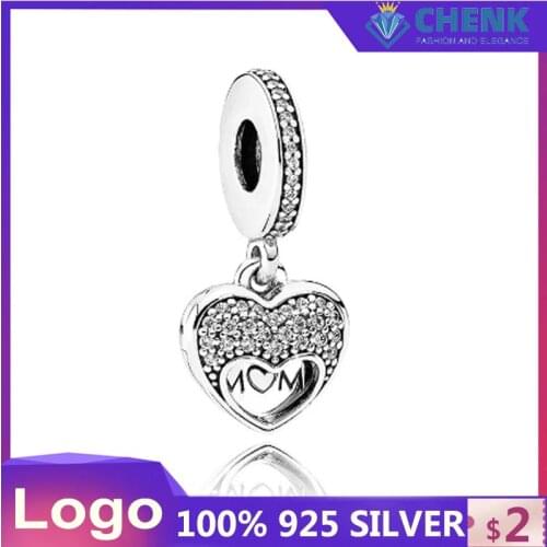 792071CZ Sterling Silver Beads With Logo Simplicity Suitable for Original Bracelet Pendant Customized Series