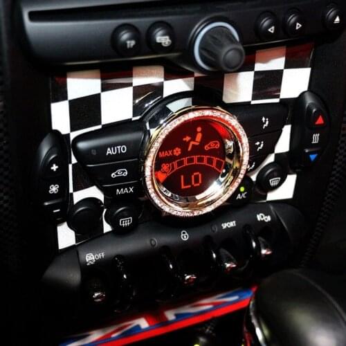 Car AC Screen Instrument Decorative Ring with Crystals Moulding Trim Cover for MiNI Cooper Countryman JCW Peaceman Roadster
