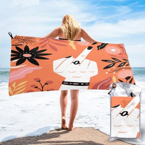 Bathing Towel Punk Hand Middle Finger Symbol Bath Wearable Towel Dress Fast Drying Beach Spa Magical Nightwear Sleeping