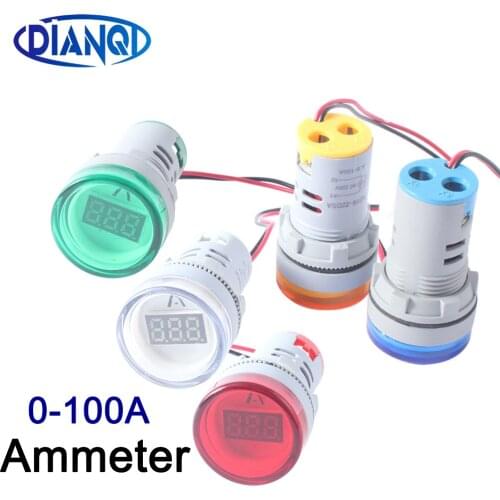 Digital Display Ammeter 22MM Lights Tester Tools AC60V-450V Indicator current meter tester ammeter