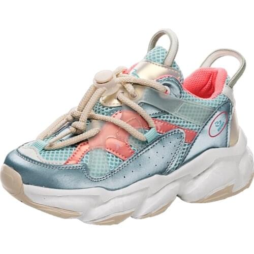 Children Sneakers 2021 Patchwork Soft Sole Eva Breathable Kids Fashion Shoes Anti-Slippery Spring Autumn Lace-Up Toddler Sneaker