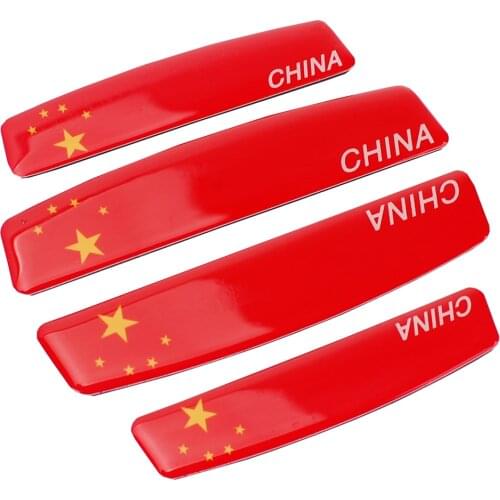4pcs/set for China Flag Anti-collision Stickers Emblem For Volkswagen CC Beetle Trumpchi Toyota Yaris Rover Opel BMW Nissan Kia