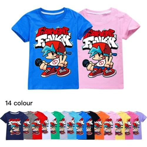 Friday Night Funkin Toddler Girls Shirt Children T-Shirt 2021 Kids Summer Tops Hip-hop Casual Teenage Short-Sleeved T-Shirt 8 1o
