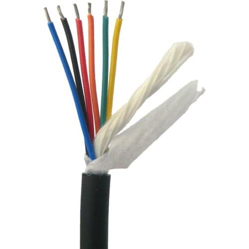Flexible Control Wire 6 Core 0.14,0.2,0.3mm² 100m with Tinned Pure Oxygen Free Copper (26,24,22AWG)