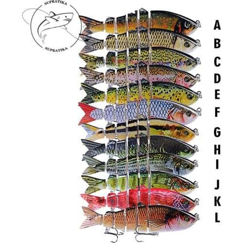Diving Depth 1-2m Multi-Section Fishing Lure Hard Bait Artificial Wobblers 6-Segments 18.5G/12CM Plastic Fishing Bait