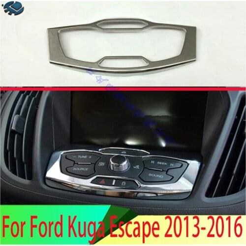 For Ford Kuga Escape 2013 2014 2015 2016 ABS Chrome Navigation Box Car Sticker Navigation Switch Panel