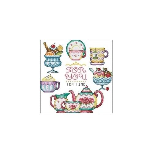 NN YIXIAO Counted Cross Stitch Kit Cross stitch RS cotton with cross stitch S54-933 tea time
