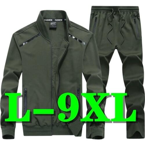 Mens Sportswear Sets Tracksuit for Men Tops Oversize Pants Overweight Mens Clothing 2 Piece Set Sweatshirt Sweatpants Casual