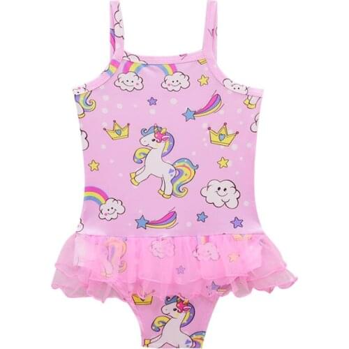 Cartoon Summer Infant Baby Girl Swimsuit 1piece Cute party Swimming Bikini Bathing Suit children beachwear Girls Clothes