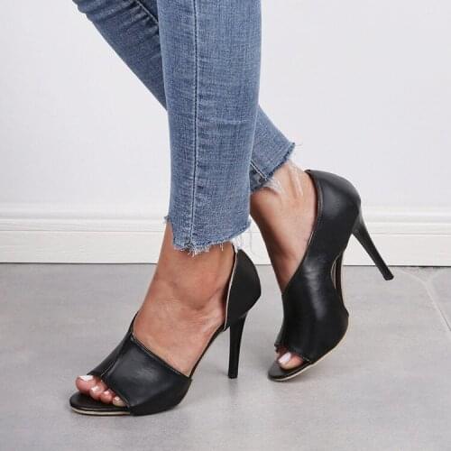 Hot Ladies Summer Sandals Fashion Solid Color Casual Open Toe Super High Heel Fish Head Pumps Rome Peep Toe Sexy Heels Gladiator