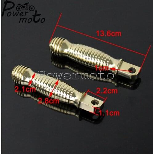 Motorcycle 10mm Brass Male Mount Footrest Driver Passenger Highway Foot Pegs For Harley Sportster Touring Glide Dyna Cafe Racer