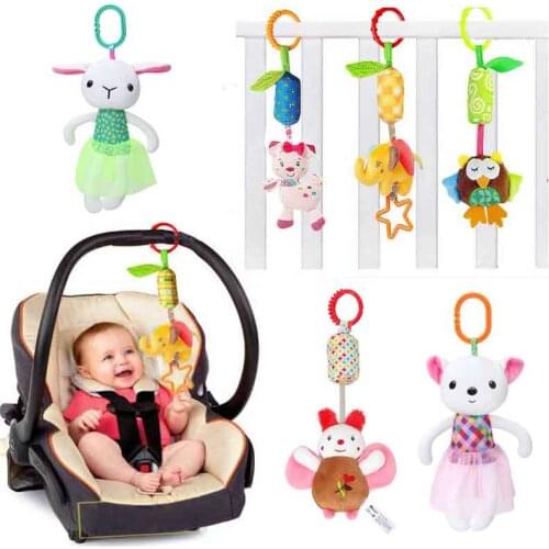 Cartoon Infant Baby Toys Bell Mobile Baby Plush Toy baby bed holder Wind Chimes Rattles Bell Toy Baby Crib Bed Hanging Bells Toy
