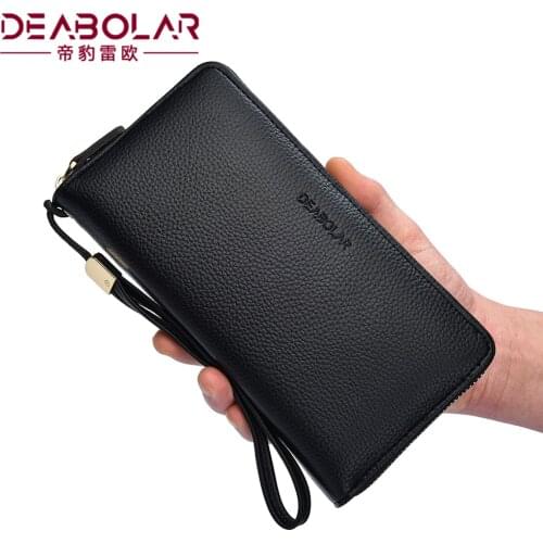 Men Wallet Leather Clutch Mens Long Zipper Business Phone Bag Male Purse Credit Card Holder Wallet Men Cartera Hombre Billetera
