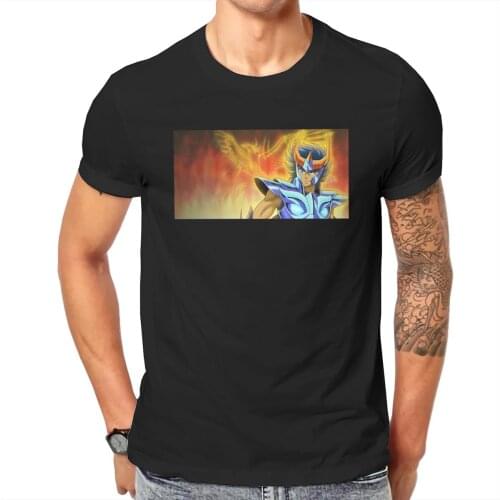 Men Saint Saiye Knight of Zodiacs Ikki Phoenix Anime Gold Saints Aldebaran Novelty Graphic Classic O collar T-shirts