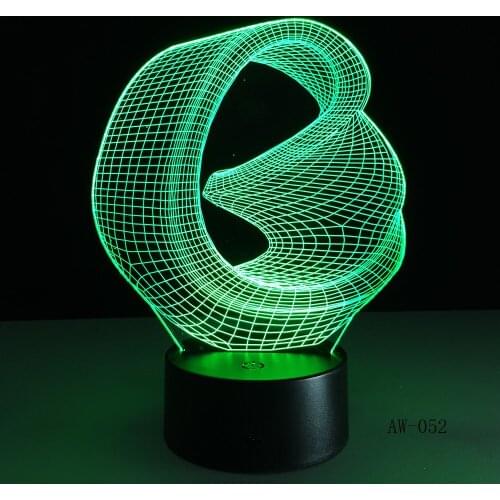 New Art Abstraction 3D Lamp 7 Color Led Night Lamps Touch Led USB Table Lampar a Lampe Baby Sleeping Nightlight Party AW-052
