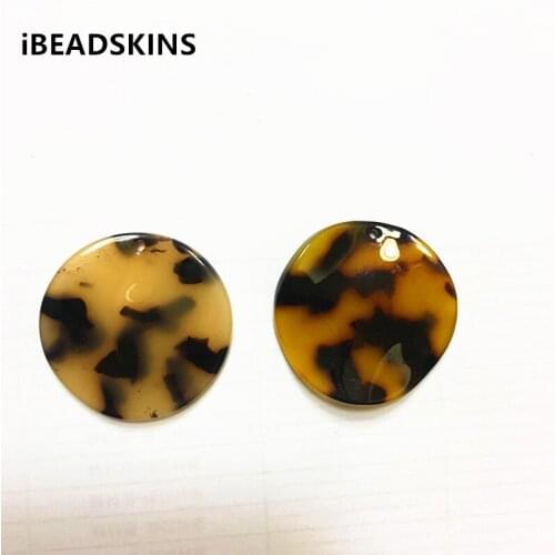 New arrival! Newest 29mm 50pcs/lot wisted coin shape acetic acid beads charms for Jewelry making(As shown)