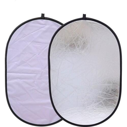 24x35"/60x90cm silver and white 2in1 oval camera photo Accessories portable multi photography handhold collapsible reflector