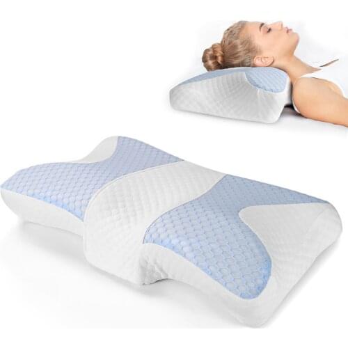 Orthopedic Memory Foam Pillow 63x31cm Slow Rebound Soft Memory Slepping Pillows Butterfly Shaped Relax The Cervical For Adult