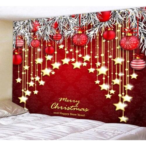 Hanging stars Christmas Tapestry Bedroom Living Room Wall Hanging Tapestry Home Decor Xmas Mat for Christmas New Year
