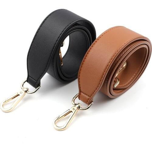 High Quality PU Leather Bag Strap Black Brown Female Wide Shoulder Replacement Bag Diagonal Decorative Strap 90CM