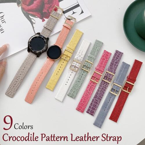 Leather Pattern strap For Huawei watch/Xiaomi Amazfit Pace/Samsung Galaxy Watch 42/45mm active 40/44mm Gear S3/Frontier/Classic