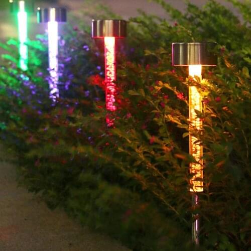 40cm Solar Sensor Garden Stake Lawn Light 600mA Outdoor Acrylic Night Light IP65 Pathway Coutyard Stair Light RGB Landscape lamp
