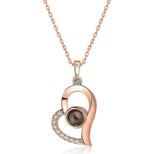 Silverlina Silver 100 Languages I Love You Heart Pendant