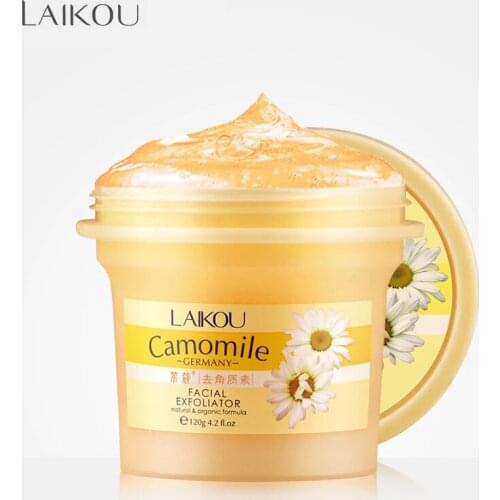 120g LAIKOU Chamomile Exfoliates Scrub Deep Cleansing Facial Gel Scrub Natural Bodyexfoliating Cream Polish Brighten Skin Care