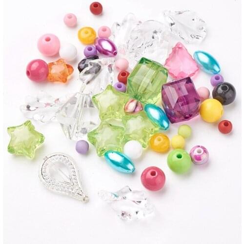 Mixed Scattered Beads Acrylic Beads Handmade Beaded Material DIY Bracelet Jewelry Accessories charm bracelet glass beads