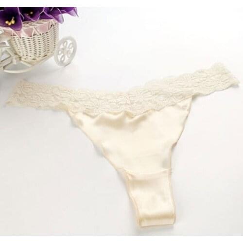 Real Silk Low Waist Panties Women 100% Mulberry Silk Sexy Lace G String Underwear S M L XL XXL FREE SHIPPING