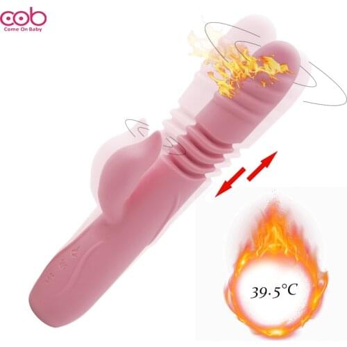 Heated Vibrator Dildo G-Spot Rabbit Clitoris Stimulator Extendable Massager Sex Toys For Women Female Vaginal Masturbation