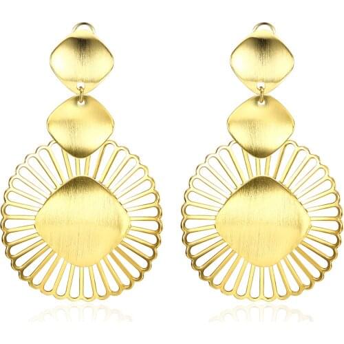 New Arrival Gold Color Earrings for Women Ear Ring Jewelry Handmade Wedding Jewelry Hyperbole Design