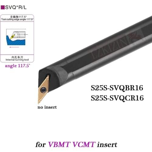 1PC S25S-SVQBR16 S25S-SVQCR16 S25S-SVQBL16 Internal Turning Tool Holder SVQBR SVQCR CNC Lathe Boring Bar for VBMT VCMT Insert