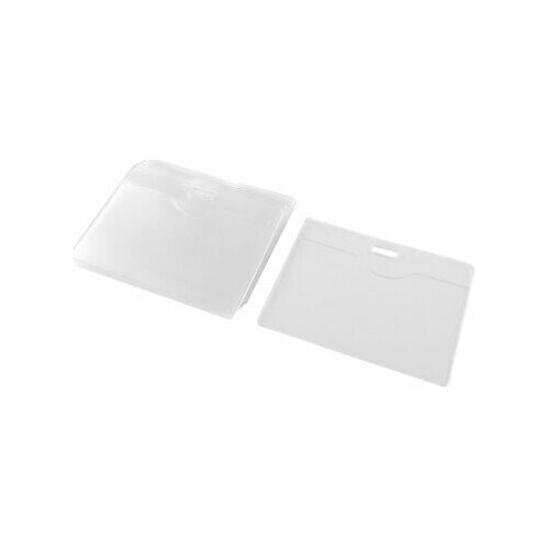 10 Pieces Water Resistant Horizontal ID Name Badge Card Holders Clear