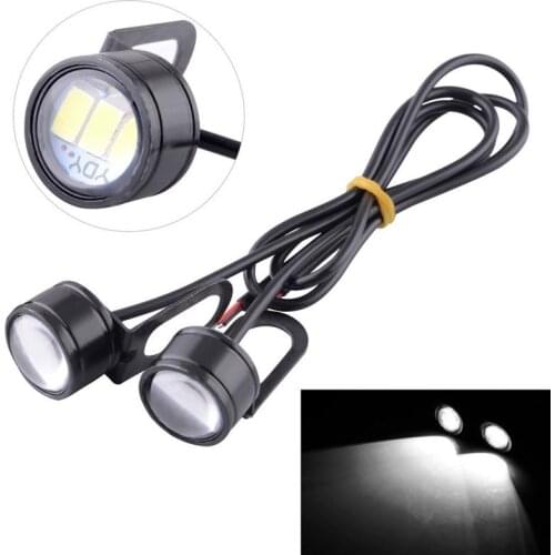 2pc White LED Motorcycle Eagle Eye Light DC 12V Handlebar Spotlight Headlight Driving Light Fog Lamp Turn Signal Lights