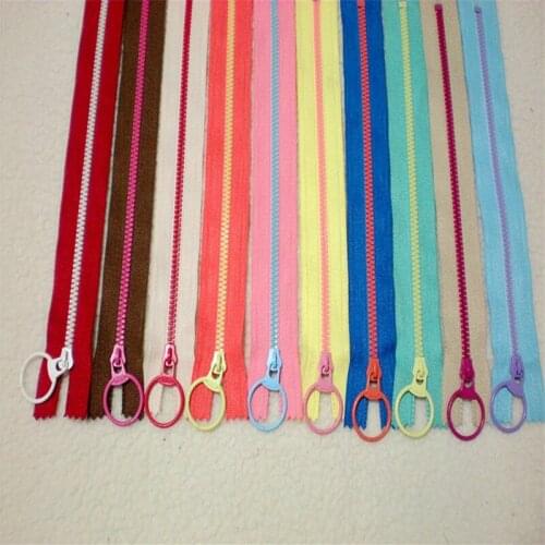 20CM 20 PCS CONTRAST COLOR 3# Resin Zippers Lifting Ring Quoit Zipper DIY Handmade Accessory Sewing Craft Bag Garment Material